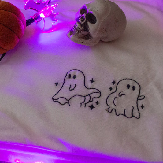 Cheeky Ghosts Embroidered Halloween T-Shirt