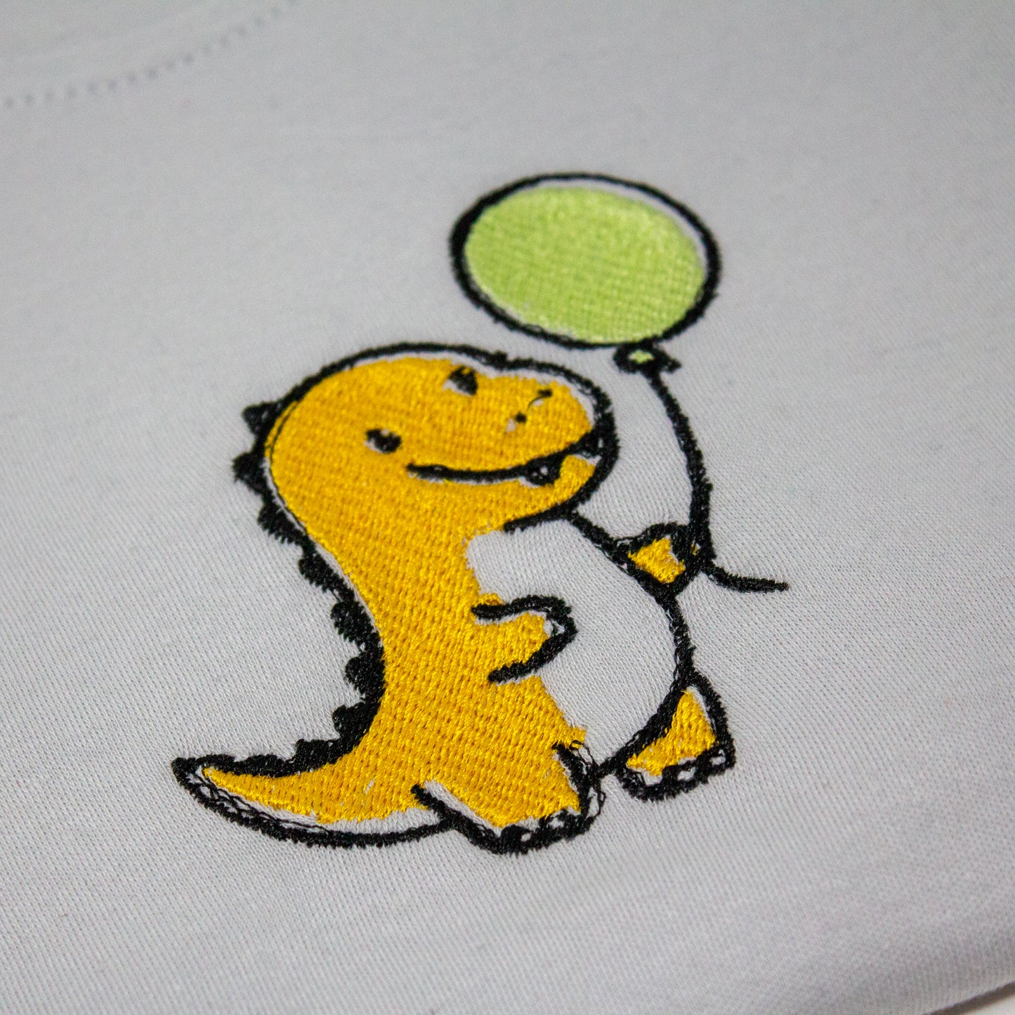 Embroidered Dinosaur & Balloon T-Shirt - Cute Kids' Tee
