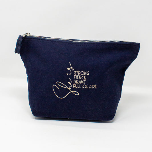 "Strong Fierce Brave Full of Fire" Makeup Bag