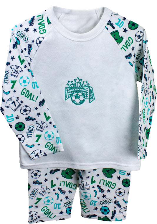 Children's Football PJs - Long Sleeve Top & Bottom Set (6-12 Months)