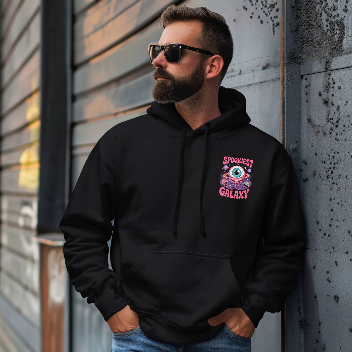 Spookiest in the Galaxy Funny Retro Space Eye - Hoodie