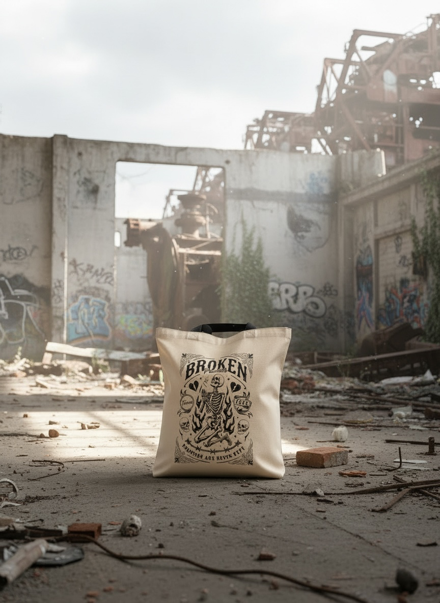 Broken Promises Skeleton Tote Bag