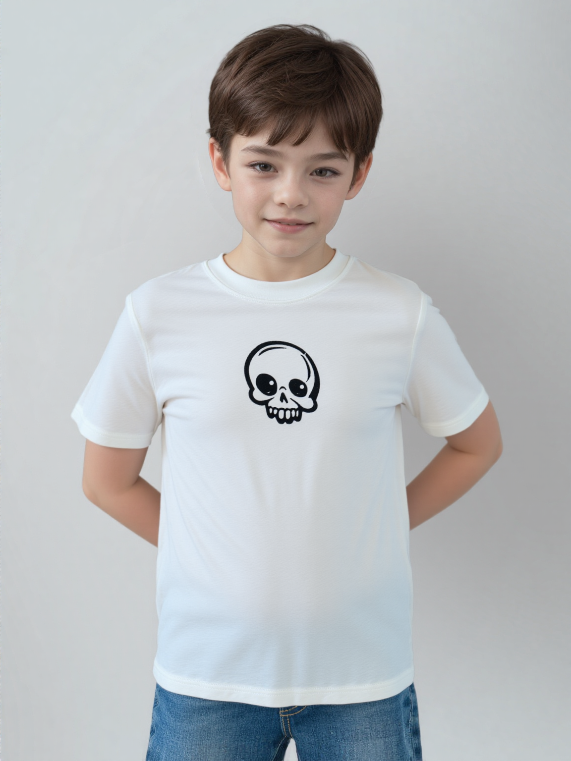 Embroidered Skull T-Shirt - Unique Kids' Tee