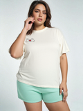 White "Love Hands" Embroidered Relaxed Fit T-Shirt