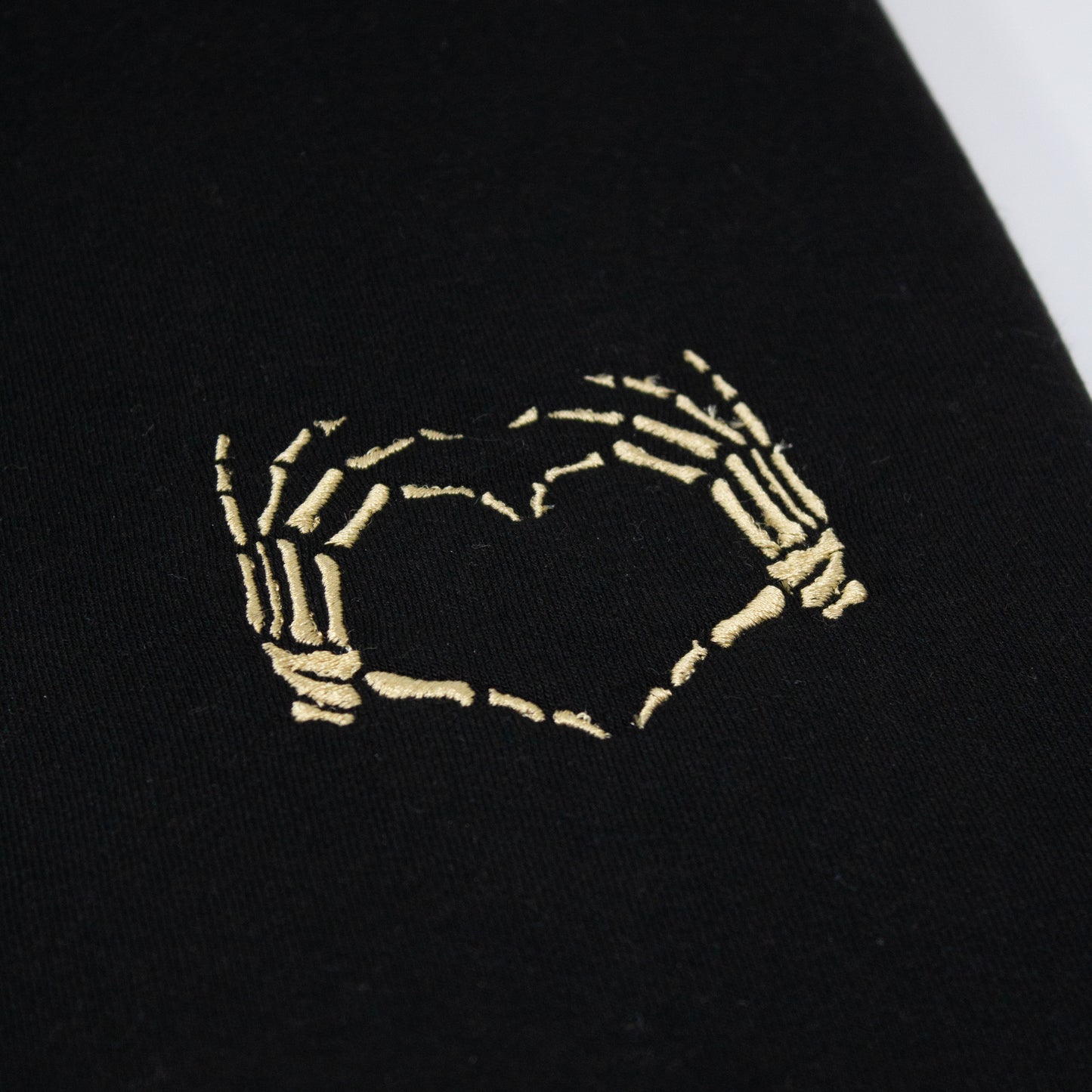 Embroidered Skeleton Heart Sweatshirt - Gothic Halloween Pullover