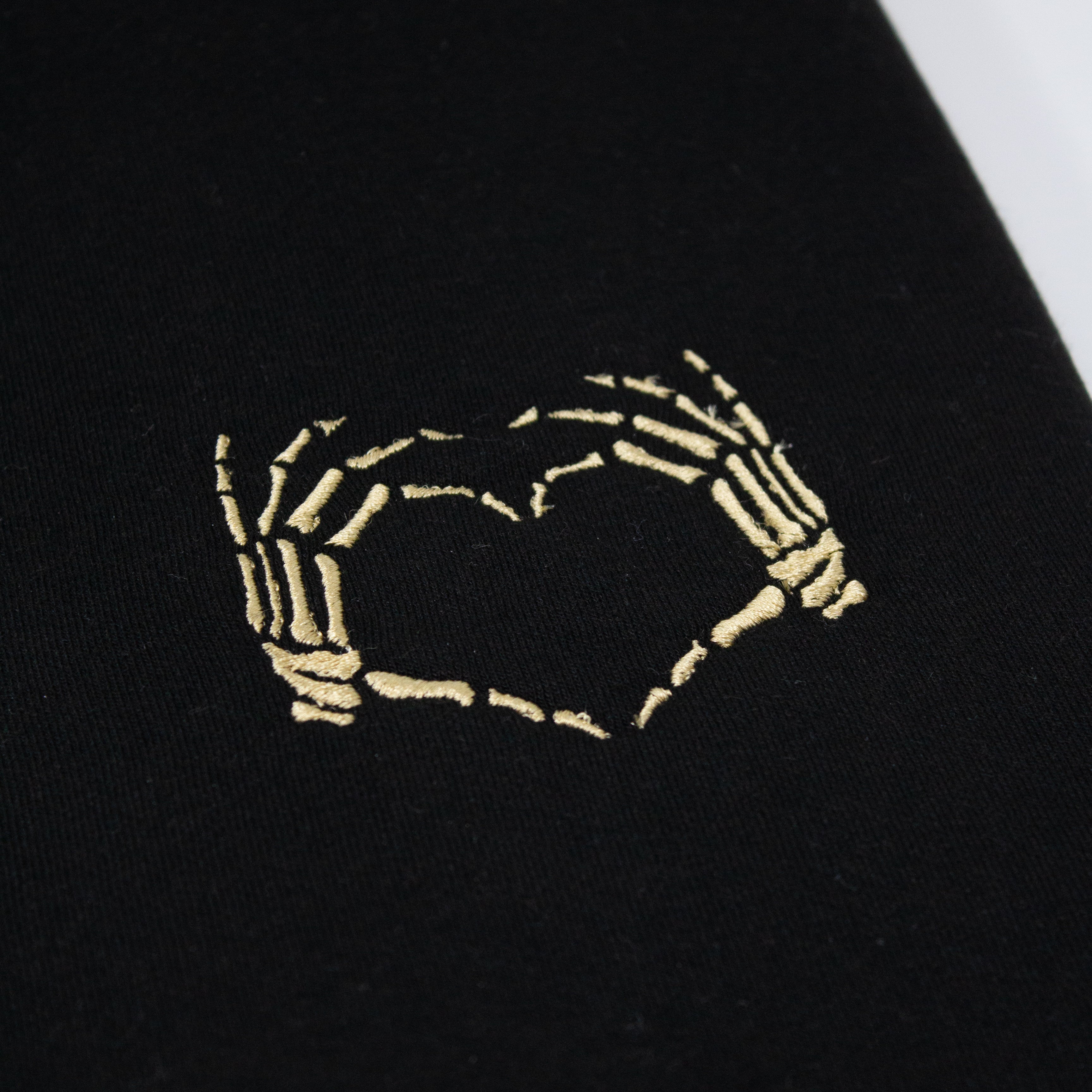 Embroidered Skeleton Heart Sweatshirt - Gothic Halloween Pullover