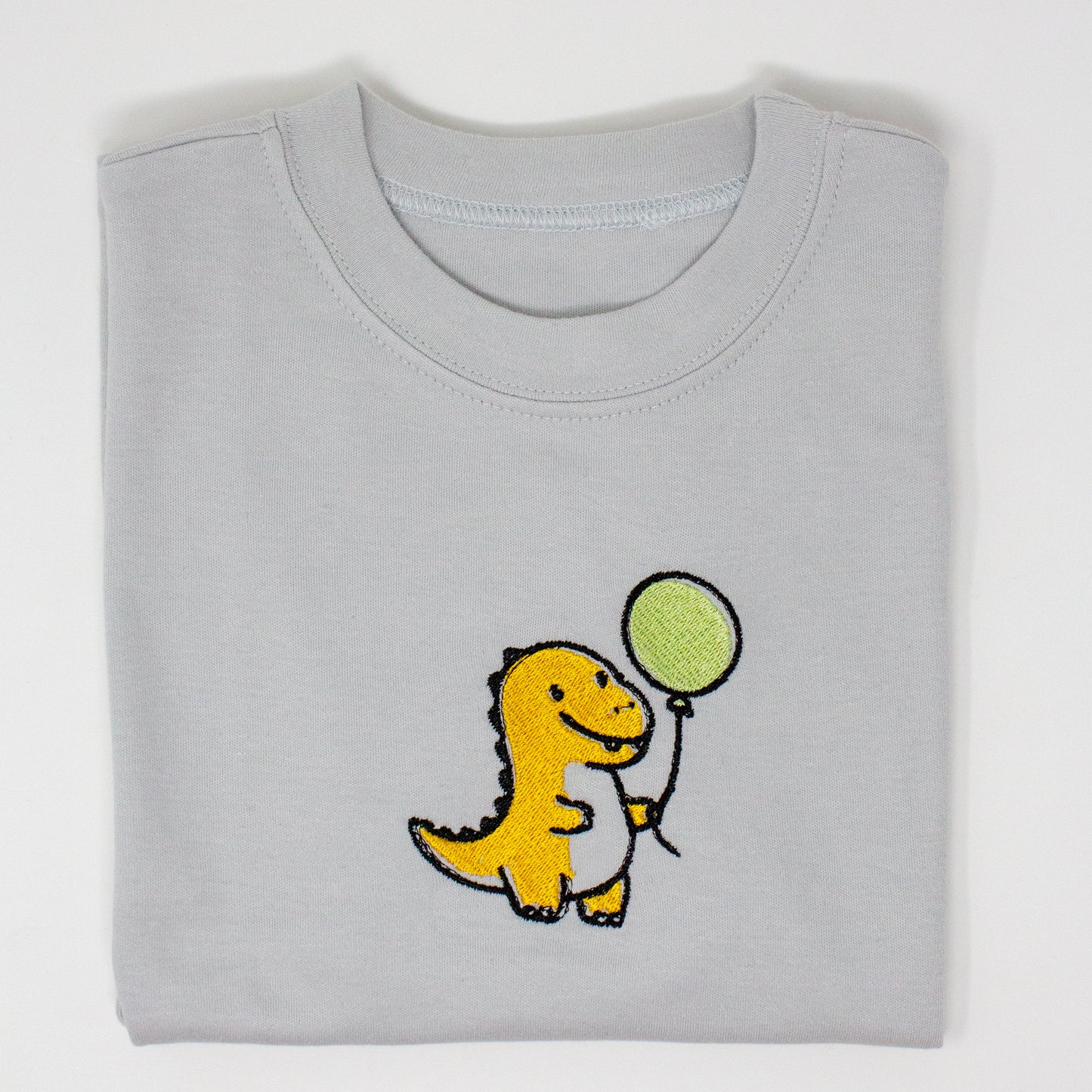 Embroidered Dinosaur & Balloon T-Shirt - Cute Kids' Tee