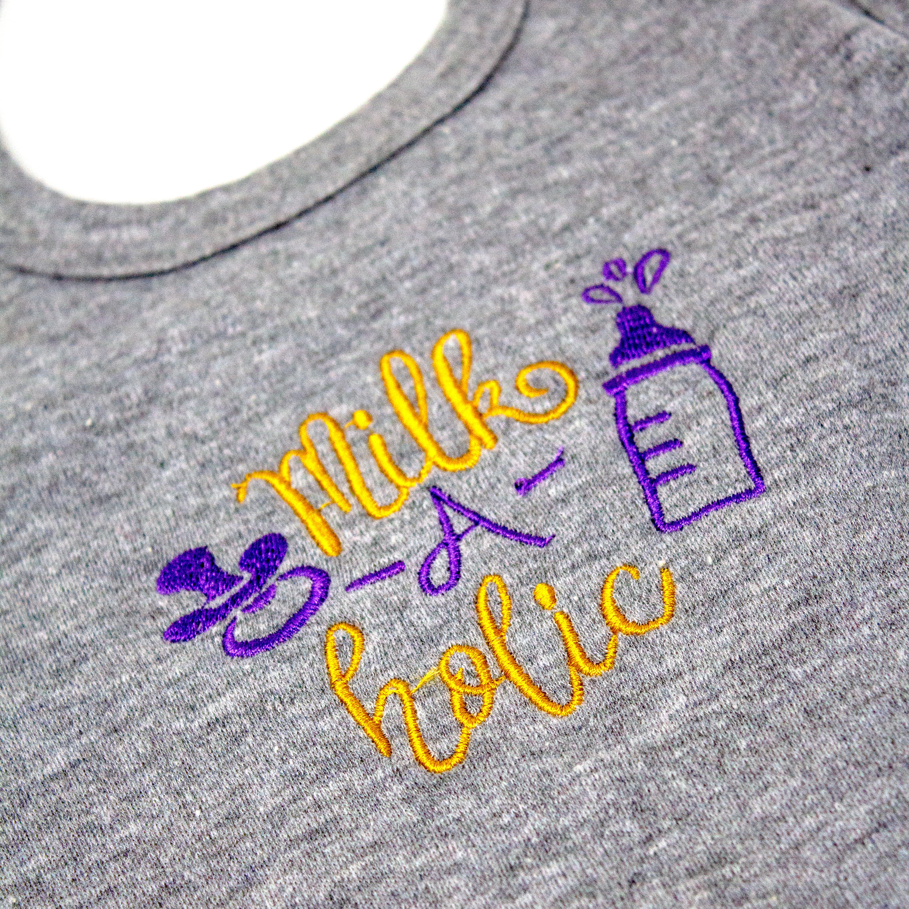 "Milk-a-holic" Pullover Baby Bib