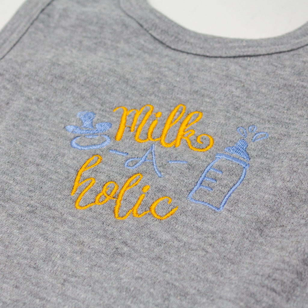 "Milk-a-holic" Pullover Baby Bib
