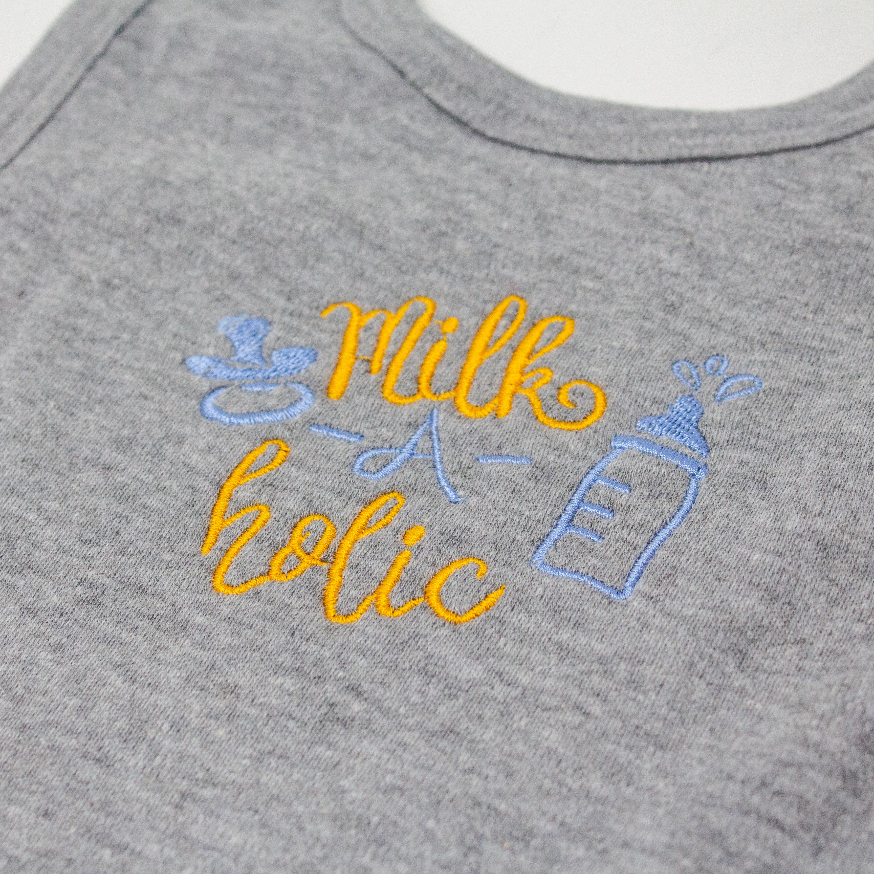 "Milk-a-holic" Pullover Baby Bib