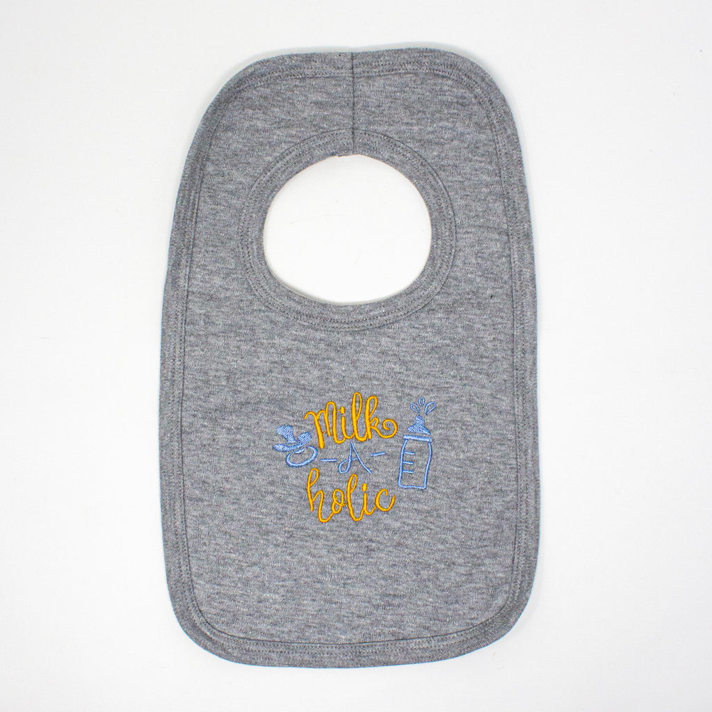 "Milk-a-holic" Pullover Baby Bib