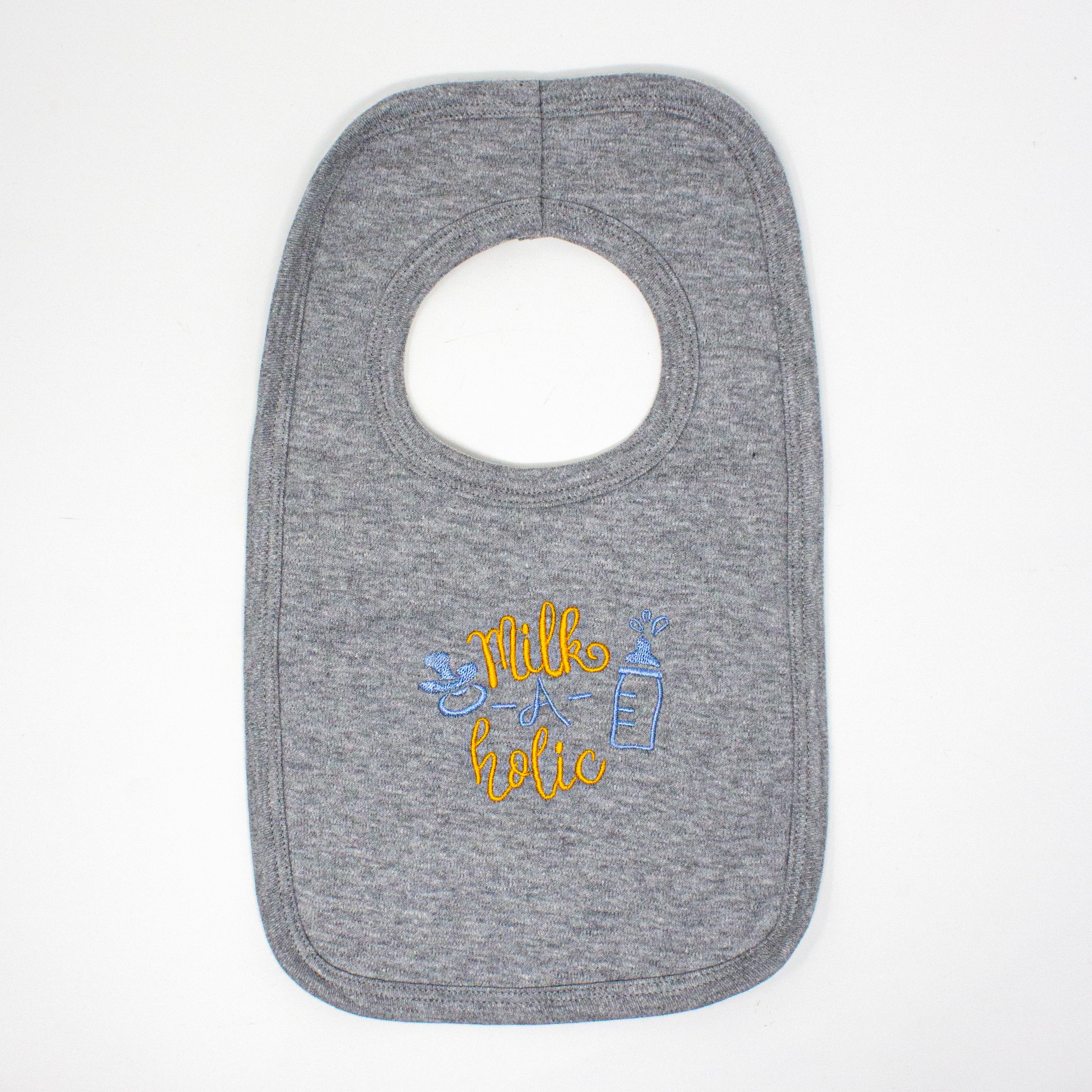 "Milk-a-holic" Pullover Baby Bib