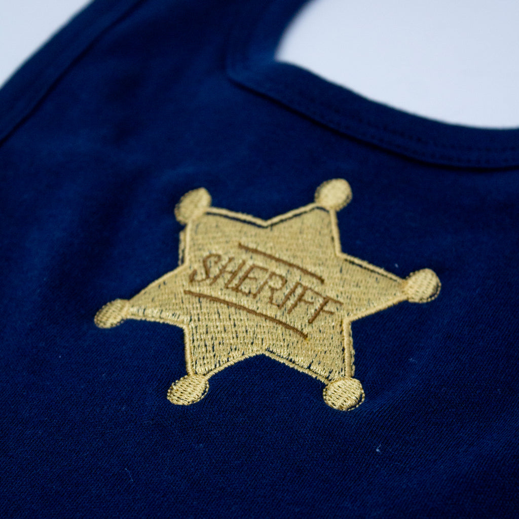 "New Sheriff in Town" Baby Bib - Cute Western Style for Messy Little Deputies