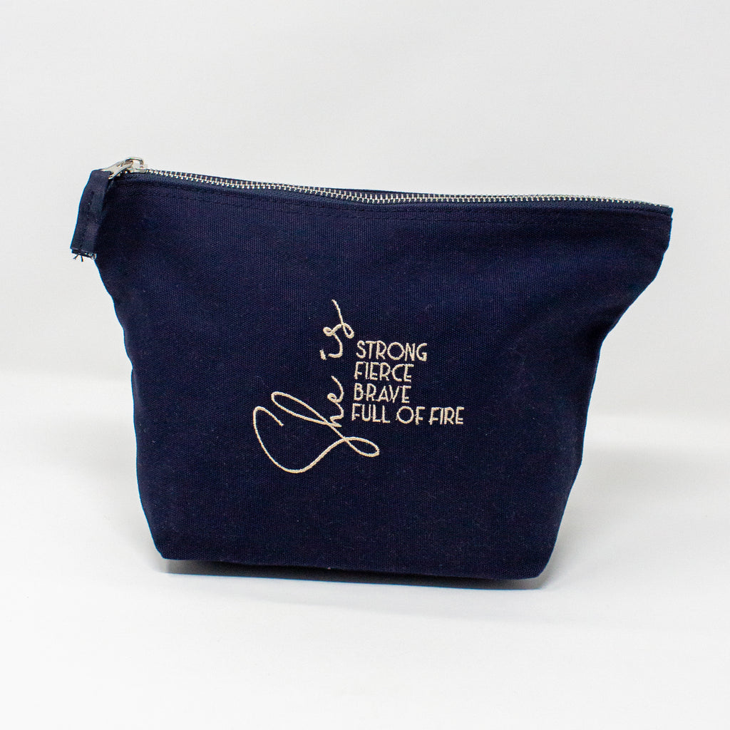 "Strong Fierce Brave Full of Fire" Makeup Bag