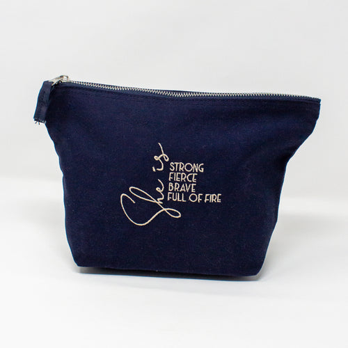 "Strong Fierce Brave Full of Fire" Makeup Bag