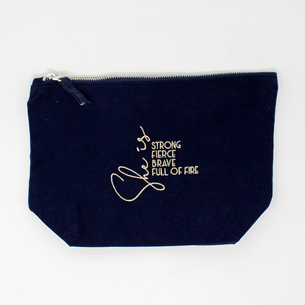 "Strong Fierce Brave Full of Fire" Makeup Bag