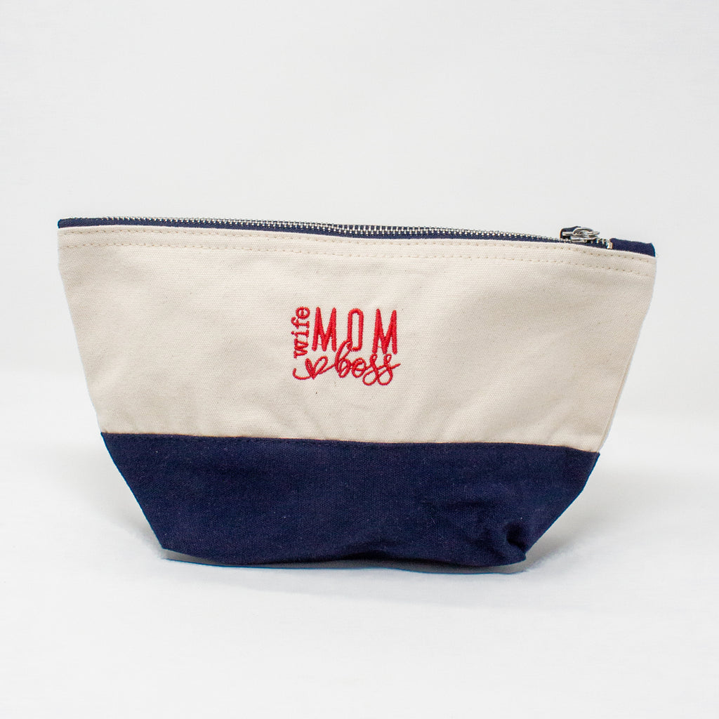 "Wife Mom Boss" Makeup Bag
