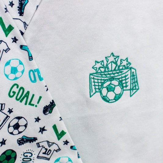 Children's Football PJs - Long Sleeve Top & Bottom Set (6-12 Months)