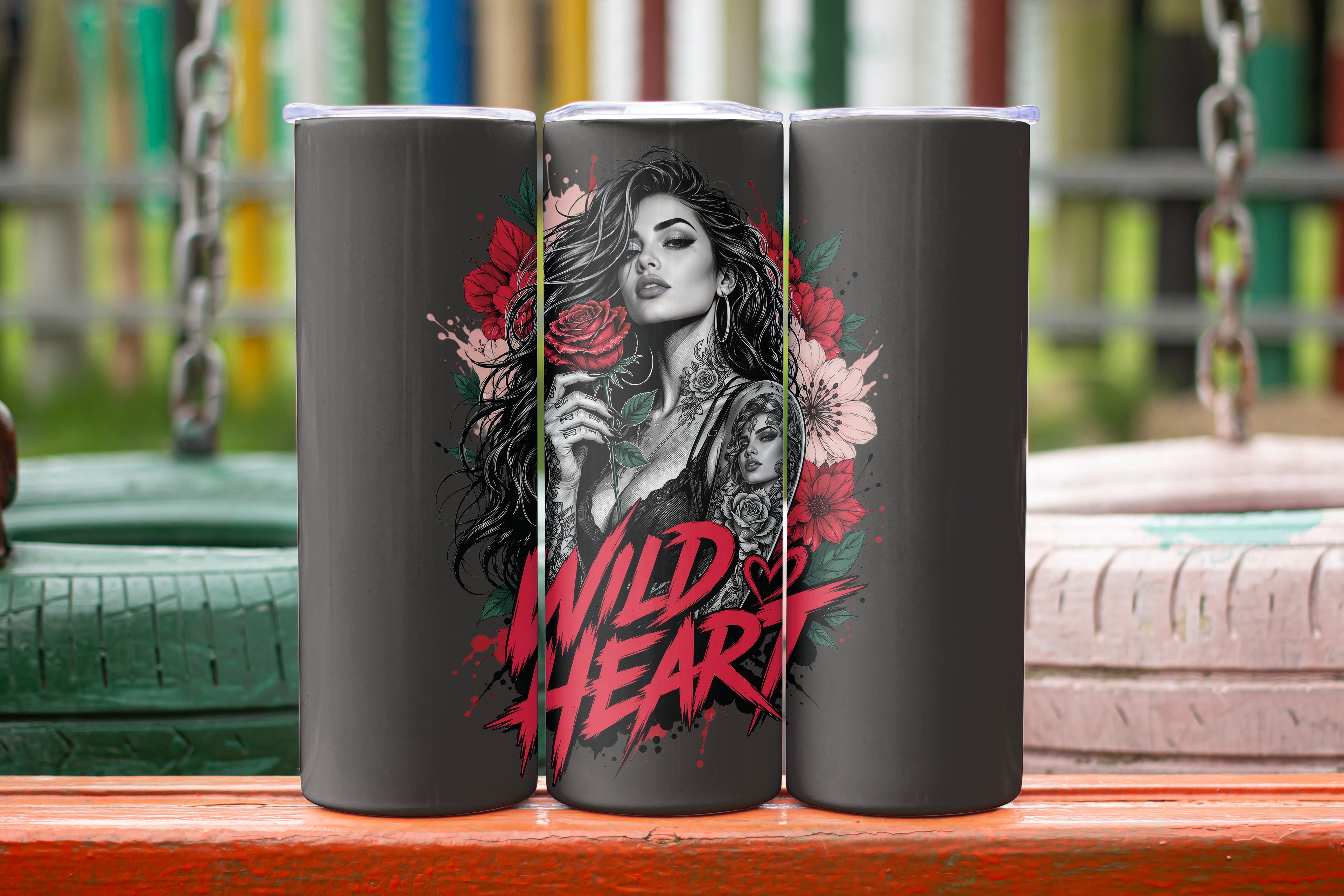Wild Heart Gothic Tumbler – 20oz Rose Cup