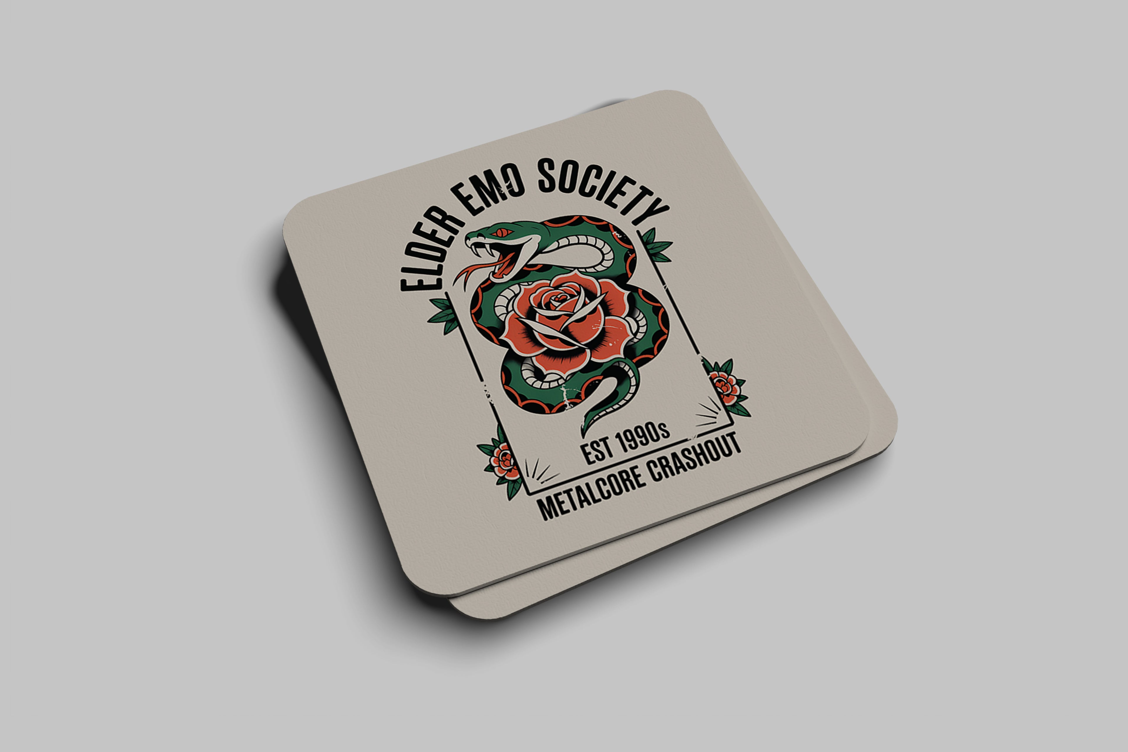 Elder Emo Society coaster