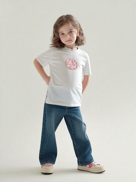 Delightful Donut Dreamer Kids' White T-Shirt