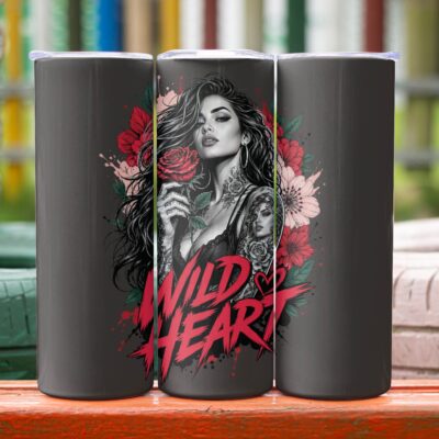 Wild Heart Gothic Tumbler – 20oz Rose Cup