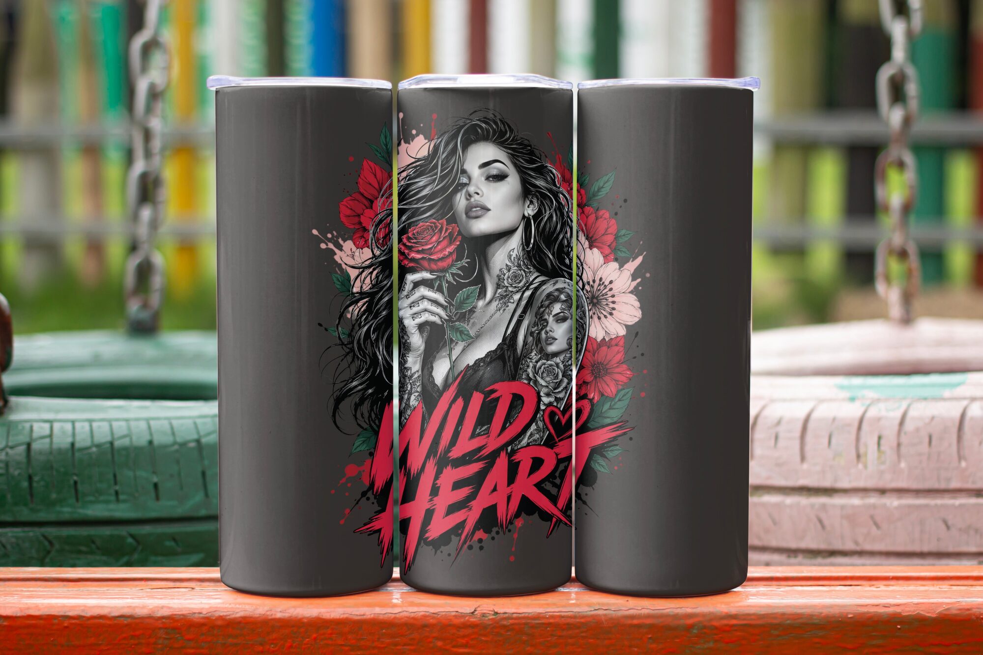 Wild Heart Gothic Tumbler – 20oz Rose Cup