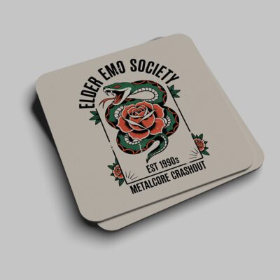 Elder Emo Society coaster