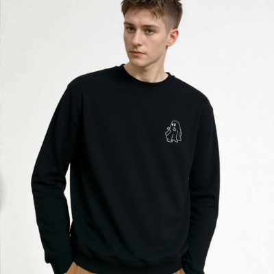 "Rude Ghost" Embroidered Sweatshirt - Funny Halloween Pullover