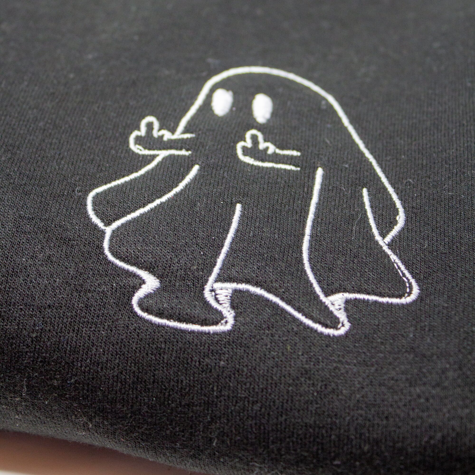 "Rude Ghost" Embroidered Sweatshirt - Funny Halloween Pullover